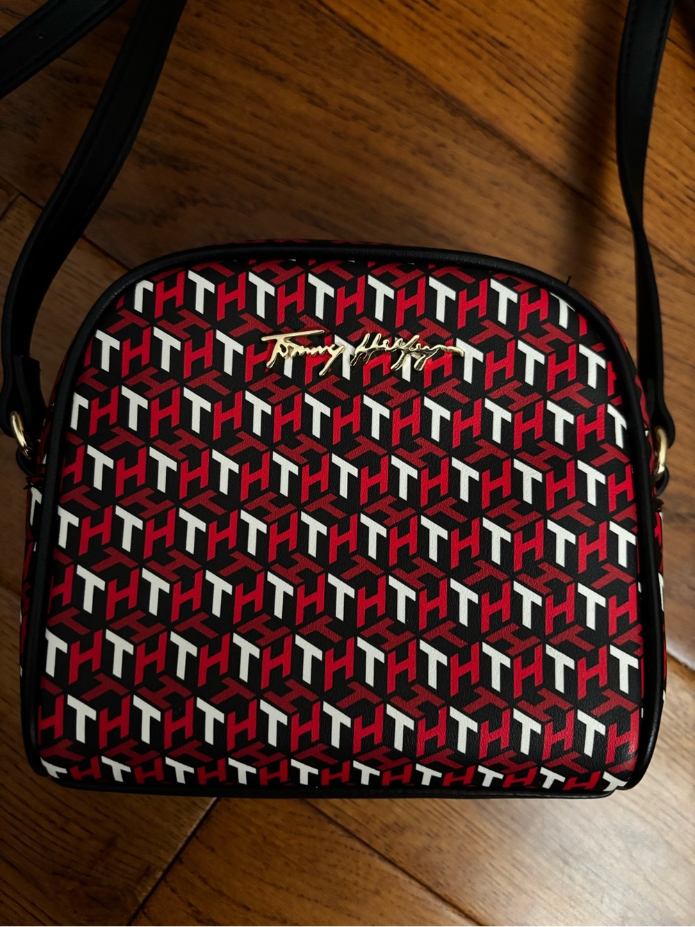 Tommy Hilfiger Red, Black & White TH Monogram Crossbody